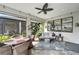 Relaxing screened porch with seating area and outdoor dining table at 1337 Sorrell Way, North Port, FL 34289