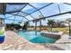 Spacious pool and spa with covered patio and basketball at 13092 Rinella St, Venice, FL 34293