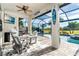 View of a refreshing pool and spa with a covered patio at 13092 Rinella St, Venice, FL 34293