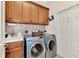 Laundry room with washer, dryer, and cabinets at 13104 Creekside Ln, Port Charlotte, FL 33953