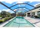 Large pool and lanai with plenty of seating at 15576 Aldama Cir, Port Charlotte, FL 33981
