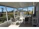 Relaxing screened porch with canal view, furnished with seating at 6113 Partridge Ave, Englewood, FL 34224