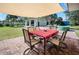 Patio with table, chairs, and shade sail at 445 Stewart St, Englewood, FL 34223