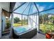 Enjoy your private hot tub in this screened enclosure at 5826 Harrison Rd, Venice, FL 34293