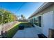 Private backyard with grassy area and wooden fence at 537 Shamrock Blvd, Venice, FL 34293