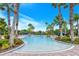 Resort-style swimming pool surrounded by palm trees at 2759 Lavandula Ct, North Port, FL 34289