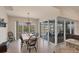 Dining room with water views and sliding glass doors to the patio at 9222 Melody Cir, Port Charlotte, FL 33981