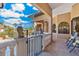 Relaxing patio area overlooking the pool, featuring comfortable seating at 150 Mandalay Rd, Punta Gorda, FL 33950