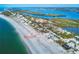 Aerial view showing home's location, beach access, and waterfront at 534 Gulf Blvd, Placida, FL 33946