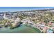 Aerial view of waterfront home; close to beach and marina at 710 Albee W Rd, Nokomis, FL 34275