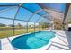 Relaxing screened-in pool with patio furniture at 738 Boundary Blvd, Rotonda West, FL 33947