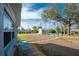 View of backyard, shed, and seating area at 850 E 2Nd St, Englewood, FL 34223