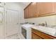 Convenient laundry room with washer, dryer, and utility sink at 13376 Creekside Ln, Port Charlotte, FL 33953