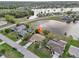 Aerial view highlighting lakefront home's location at 2365 Malaya Ct, Punta Gorda, FL 33983