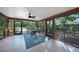 Relaxing screened porch with ceiling fan and outdoor seating at 272 Cedar St, Englewood, FL 34223