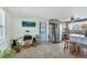 Kitchen area with stainless steel appliances and wood cabinets at 2871 13Th St, Englewood, FL 34224