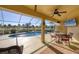 Enclosed patio with pool and canal view at 80 Long Meadow Ln, Rotonda West, FL 33947