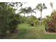 Landscaped backyard with palm trees at 170 Antilla Dr, Rotonda West, FL 33947