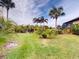 Spacious backyard with lush landscaping and a partially visible pool at 170 Antilla Dr, Rotonda West, FL 33947