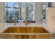 Elegant gold farmhouse sink and faucet in a modern kitchen setting at 3310 Bay Ridge Way, Port Charlotte, FL 33953
