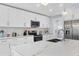 Modern kitchen with white cabinets and stainless steel appliances at 396 N Gulf Blvd, Placida, FL 33946