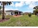 Spacious backyard with a screened patio and lush lawn at 6256 Pennell St, Englewood, FL 34224
