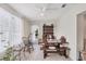 Bright dining area with built-in hutch and wood table at 9261 Saint Catherine Ave, Englewood, FL 34224