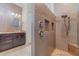 Spa-like bathroom with walk-in shower and mosaic tile at 13048 Creekside Ln, Port Charlotte, FL 33953
