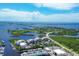 Aerial view showcasing the community's waterfront location at 13213 Gasparilla Rd # B601, Placida, FL 33946