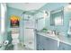 Spa-like bathroom with updated vanity and shower at 217 Wayne Rd, Rotonda West, FL 33947