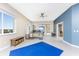 Home office with a blue accent wall, and a view of the waterfront at 3015 Curry Ter, Port Charlotte, FL 33981