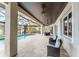 Relaxing covered patio with pool access and tranquil water views at 3015 Curry Ter, Port Charlotte, FL 33981