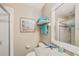 Bathroom with shower, toilet and vanity with granite countertop at 4260 Placida Rd # 12C, Englewood, FL 34224