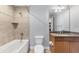 Clean bathroom, granite countertop, and bathtub at 10360 Longshore Rd # 66, Placida, FL 33946