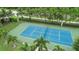 Aerial view of community tennis court at 10360 Longshore Rd # 66, Placida, FL 33946