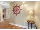 Nautical-themed decor adorns this hallway at 11200 Hacienda Del Mar Blvd # 201, Placida, FL 33946