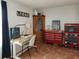 Hobby/work room with built-in cabinets and work bench at 13100 S Mccall Rd # 110, Port Charlotte, FL 33981