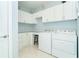 Convenient laundry room with washer, dryer, and built-in cabinets at 1506 Hyssop Loop, North Port, FL 34289