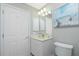 Guest bathroom with white vanity and updated toilet at 15626 Meacham Cir, Port Charlotte, FL 33981