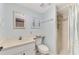 Clean bathroom with shower stall and updated vanity at 1730 Manasota Beach Rd # 110, Englewood, FL 34223