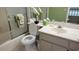 Bathroom with toilet, vanity, and shower/tub combo at 1760 Gulf Blvd # 511, Englewood, FL 34223