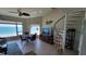 Ocean view dining area with spiral staircase and seating for four at 1760 Gulf Blvd # 511, Englewood, FL 34223