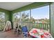 Screened balcony with table, chairs, and tranquil water views at 2121 Heron Lake Dr # 301, Punta Gorda, FL 33983