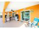 Relaxing poolside patio with seating and outdoor kitchen at 2194 Wenona Dr, North Port, FL 34288