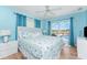 Bedroom with king-size bed and pool access at 60 White Marsh Ln, Rotonda West, FL 33947