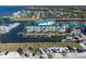 Building and marina aerial view at 8226 Harborside Cir, Englewood, FL 34224
