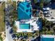 Aerial view of resort-style pool with surrounding lounge area at 8226 Harborside Cir, Englewood, FL 34224