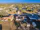 Aerial view showcasing a single-Gathering home's lot and backyard at 1505 Fireside St, Port Charlotte, FL 33952