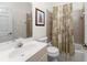 Clean bathroom with shower/tub combo and updated vanity at 276 Long Meadow Ln, Rotonda West, FL 33947