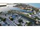 Aerial view of waterfront homes and marina at 10451 Sherman St, Englewood, FL 34224